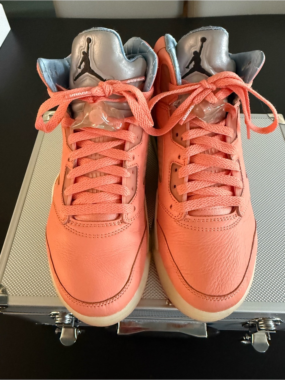 Jordan 5 DJ Khaled Crimson Bliss Athletic Shoes Coral Pink with Silver Tongue